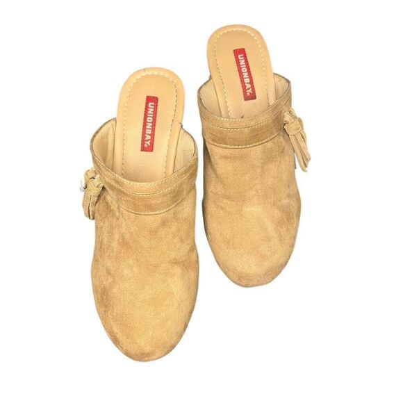 UNIONBAY Women’s 10 Slip On Clogs Faux Suede Platform Block Heel Mules Y2K - Picture 2 of 8